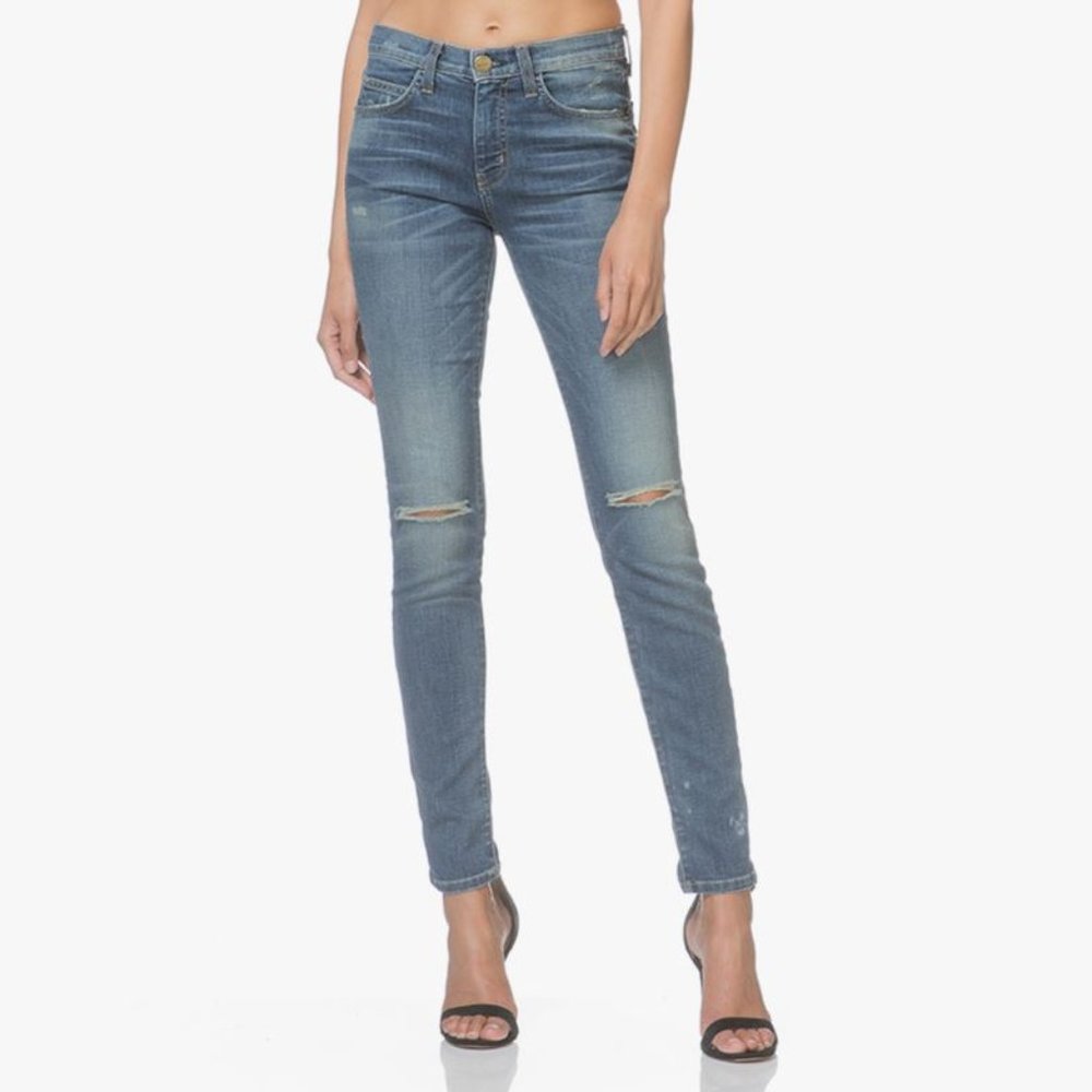NEW with Tags • Designer: Current Elliott Ankle Skinny Blue Distressed J…